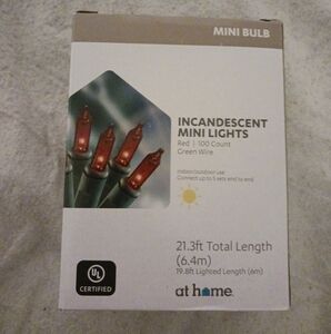 NIB Incandescent mini lights (RED; 100ct)